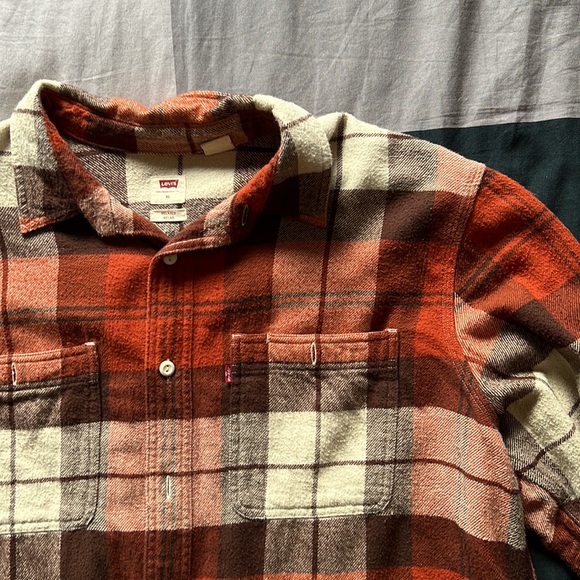 Levi’s Button-Up Flannel (Orange) - Men’s XL - Picture 2 of 7